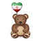 Bear with Iran flag heart balloon