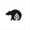 Bear leaf leaves natural nature logo vector design abstract. vector illustration logo