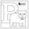 Bear, letter B coloring page