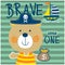 Bear the little pirate funny animal cartoon