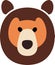 Bear logo in brown orange over white