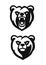 Bear mascot black emblem head on white background