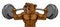 Bear Mascot Weight Lifting Barbell Body Builder