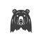 Bear mountain head monochrome silhouette camping hunting vintage logo design vector