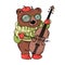 BEAR MUSICIAN CARD Animal Music Cartoon Cogratulation Birthday