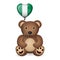 Bear with Nigeria flag heart balloon