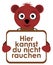 Bear with no smoking sign, German, isolated.