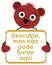 Bear with no smoking sign, Portuguese, isolated.