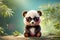 bear panda sunglasses background fashionable animal creative design fashionable