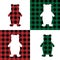 Bear pattern at Buffalo Plaid. Festive background for design and print