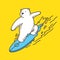 Bear polar bear surf ocean vector illustration character cartoon