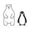 bear polar penguin vector cartoon character icon doodle teddy bird illustration