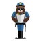 Bear policeman. Wild animal police form. Cap and body armor. grizzly in service of law. Cop Forest predator