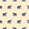 Bear purple and pastel pink tribal seamless vector patterns.