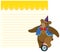 Bear riding unicycle note template