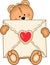 Bear Secure Envelope Heart