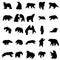 Bear silhouettes set