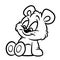 Bear smile sitting cartoon illustration toy coloring page