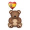 Bear with Spain flag heart balloon