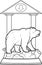 Bear stands on a pedestal