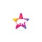 Bear star shape concept Logo Icon Designs