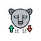 Bear, stock market, finance trade flat color line icon.