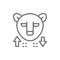 Bear, stock market, finance trade line icon.