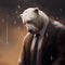 Bear in Suit Crying in the Rain