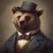 Bear in a Suit - Victorian 1800s Style (AI-Generated)