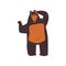 Bear talking on the phone, cute animal cartoon character with modern gadget vector Illustration on a white background