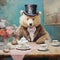 Bear In Top Hat: Uhd Painting In Petrina Hicks Style