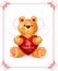 Bear toy with heart for Valentine Day card design