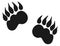 Bear trail icon. Two paw black silhouette