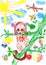 Bear on tree childs drawing