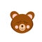 Bear vector in flat style. cute animal element for the design of children`s rooms, clothes, sticker, coloring, poster