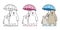 Bear vector Polar Bear icon logo umbrella raining illustration cartoon character