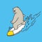 Bear vector polar bear surf ocean sea logo illustration character cartoon doodle icon