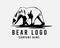 Bear walk logo symbol illustration Premium Vector