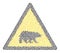 Bear Warning Composition Icon with Coronavirus Infection Items