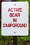 Bear warning sign