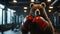 Bear Wearing Boxing Gloves Ready to Train