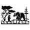 Bear Wildlife Stencils - Forest Landscape, Wildlife clipart, Cut file, iron on, vector, vinyl shirt design.