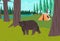 Bear in the woods vector