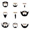 Beard and facial hair styles in vector silhouette