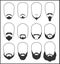 Beard and mustache. Set of vector illustrations.
