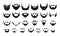 Beard silhouette. Different types of black mens face hair with or without moustache and whisker. Portrait facial