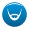 Beard and whiskers icon blue vector