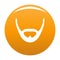 Beard and whiskers icon vector orange