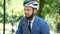 Bearded Businessman Riding A Bicycle To Work.