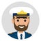 Bearded Captain in Uniform Portrait Illustration